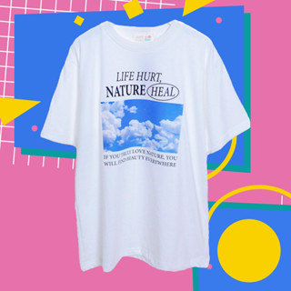 เสื้อยืด Netire Heal งานเกาหลีทรง Oversized ผ้า cotton 100%