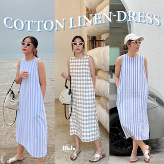 (ลดทันที 65.-ใส่โค้ดMALASP04)Cotton Linen Dress 👗: Minimal Style