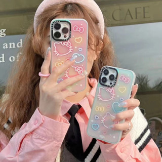 ✨ส่งของขวัญ✨เคสไอโฟน 14 Pro Max 13 12 11 เคส for เคสไอโฟน11 ไล่โทนสี Kitty พกง่ายๆ iPhone13 การป้องกันการตก Case