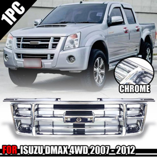 กระจังหน้า หน้ากระจัง รุ่น อิซูซุ ดีแมกซ์ 4WD ISUZU D-MAX 4WD ปี 2007-2012 สีโครเมียม 1 ชิ้น