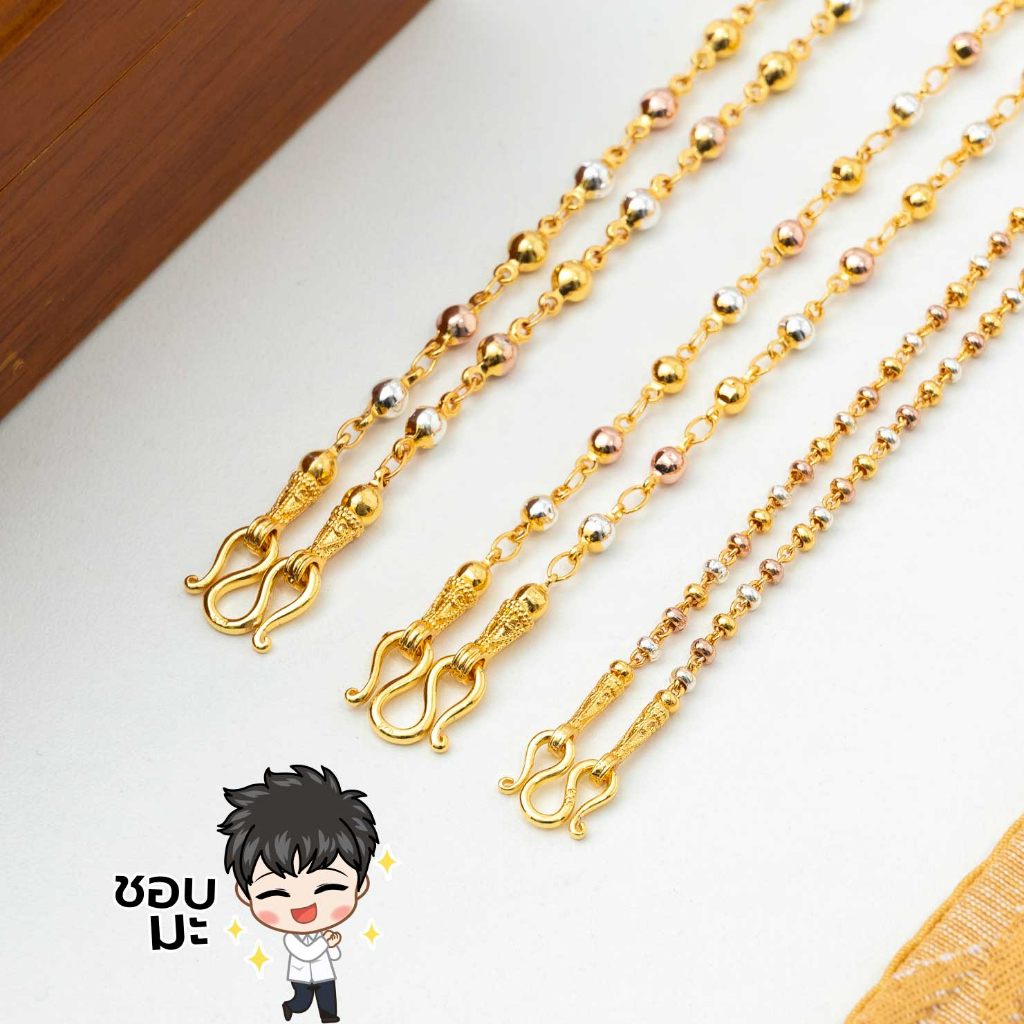 แท้ร้านทอง เกรดพรีเมียม สร้อยสองกษัตริย์แท้ สามกษัตริย์แท้ ห่วง กลม ไม่ลอก สร้อยคอ18k สแตนเลส 18-24นิ้ว - รูปที่ 2