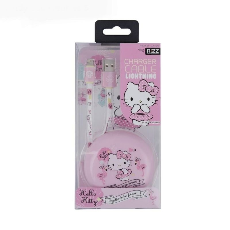 [ลิขสิทธิ์แท้ Sanrio] Rizz(ริซซ์) สายชาร์จMicro USB Cable แถมฟรีกล่องเก็บสายกันน้ำ