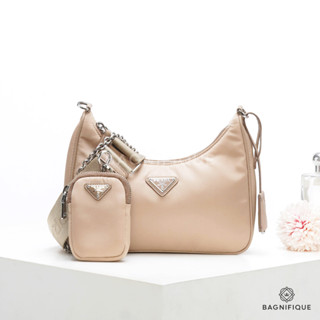 PRADA RE-EDITION 2005 MINI BEIGE NYLON SHW