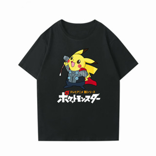 เสื้อยืด Pikachu cos Thor Sol แขนสั้นน่ารักสไตล์ตลก