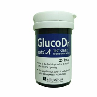 แผ่นตรวจน้ำตาล 25 test กลูโคดอกเตอร์ ออโต้ Gluco dr.Auto ใช้กับ เครื่องตรวจน้ำตาลGluco dr.รุ่น Auto