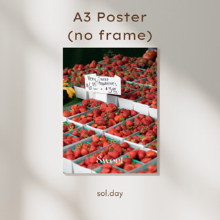 [A3 Poster] โปสเตอร์แต่งห้อง ขนาด A3 ลายสตรอว์เบอร์รี่ Strawberries