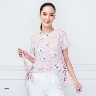 AMILA Blouse AM-B943 พีชสกิน แขนสั้น IGPU22-8