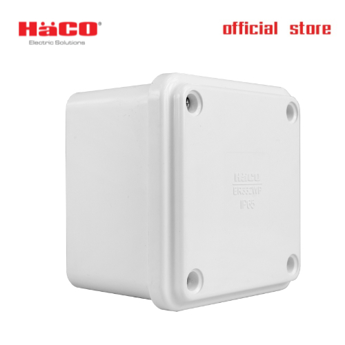 HACO กล่องพักสายไฟขนาด Weatherproof Junction Boxes 76x76x51 mm.  กันน้ำ IP 65 รุุ่น ER332WP