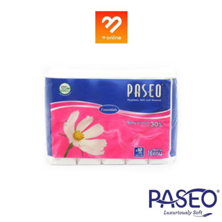 Paseo Hygienic Soft and Natural Essentials Tissue พาซิโอ้ *แพ็ค 10 ม้วน* กระดาษชำระ รุ่นไร้แกน