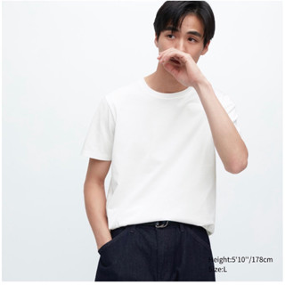 Men Uniqlo เสื้อยืด Supima Cotton คอกลม แขนสั้น