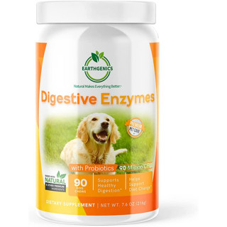 Premium Digestive Enzymes อาหารเสริมสุนัข ปรับสมดุลลำไส้ กระเพาะ ระบบขับถ่ายเป็นปกติ (ผลิตอเมริกา) 90 เม็ดขนม