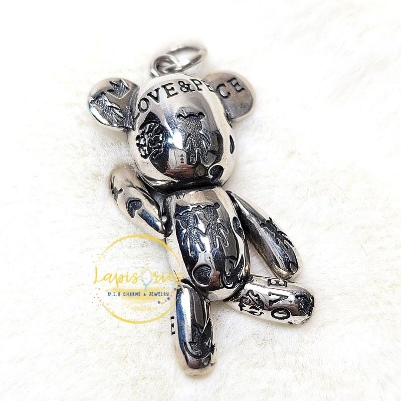 จี้เงินแท้925 สไตล์โครมฮาร์ท งานพรีเมี่ยม หมี แม่กุญแจ หัวใจ นางฟ้า angel sefry จี้ห้อยคอ ของขวัญ DIY วาเลนไทน์ - รูปที่ 3