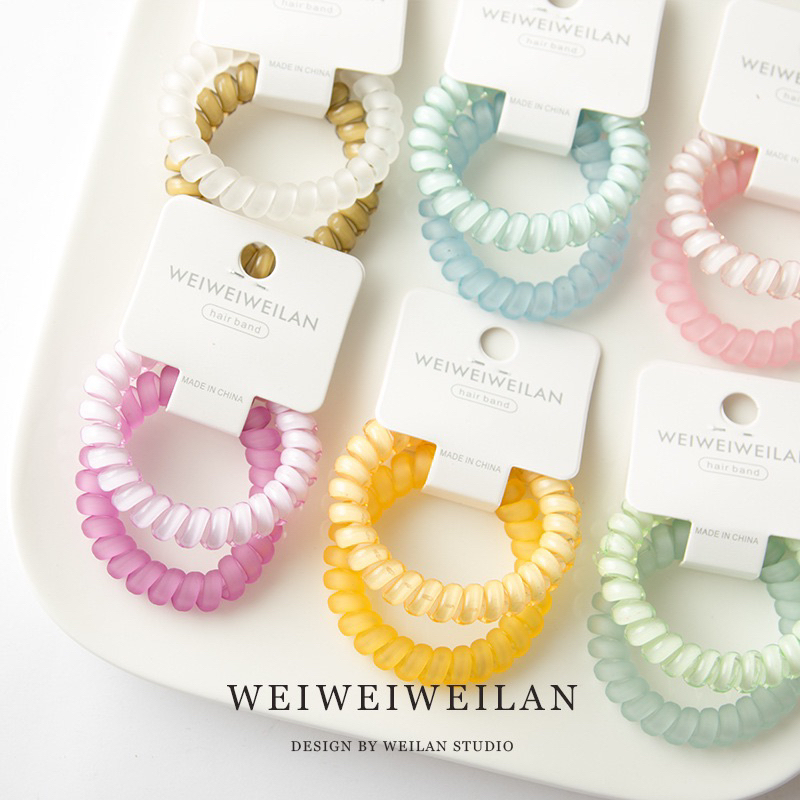 ยางรัดผมเกลียว 5 บาท ได้ 2 เส้น สีพาสเทล สไตล์เกาหลีสุดน่ารัก พร้อมส่งจากไทย - รูปที่ 3