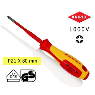 Knipex ไขควงกันไฟ แกนสลิม VDE 1000V สำหรับสกรู PZ  (ขนาด: หัว x ความยาวแกน)