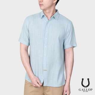 GALLOP : LINEN CASUAL SHIRT เสื้อเชิ๊ตผ้าลินินแขนสั้น รุ่น GW9023-สี Baby Blue / ราคาปกติ 1,490.-