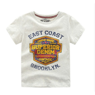 เสื้อยืดแฟชั่น EAST COAST (เด็กโต7-12ปี) สีขาวเทา