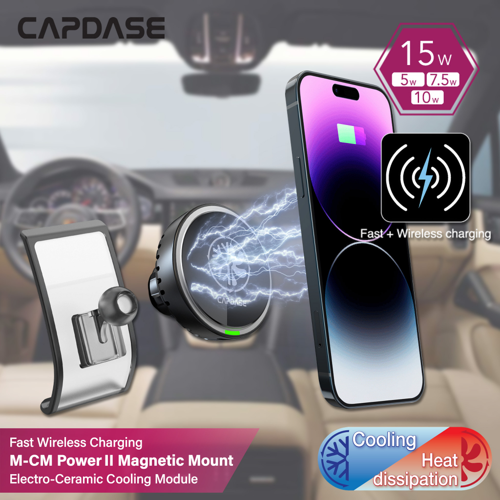 Capdase M-Cm Power Ii อุปกรณ์เมาท์ขาตั้งเซรามิก ชาร์จไว แม่เหล็ก Dbase-Ky สําหรับ Porsche Cayenne (2