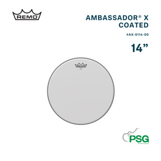 REMO USA. AMBASSADOR® X COATED BATTER DRUMHEAD ขนาด14"