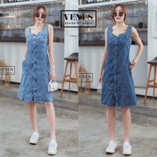 🌈🌿🌼🌺🌸💙🇰🇷 Jeans Sleeveless Maxi Dress