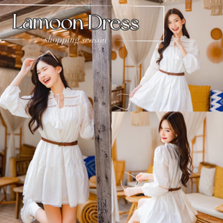 🌸 LAMOON DRESS 🌸 ชุดเดรสโอเวอร์ไซต์ + เข็มขัด