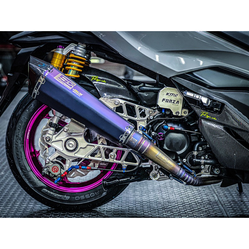 ท่อ SCmoto แดงสาย4 Forza350 สีม่วงด้าน by Jackshop lp71