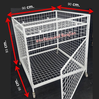 กะบะใส่สินค้า กระบะใส่ของ ขนาด 90x90x90cm. ปรับระดับพื้นวางได้ ถอดแยกชิ้นได้ มีประตูเปิด-ปิด ใส่สินค้าด้านข้าง