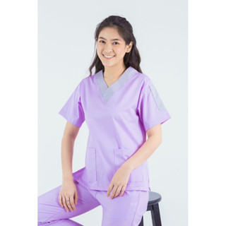 scrubvet : เสื้อสครับสีมันม่วง