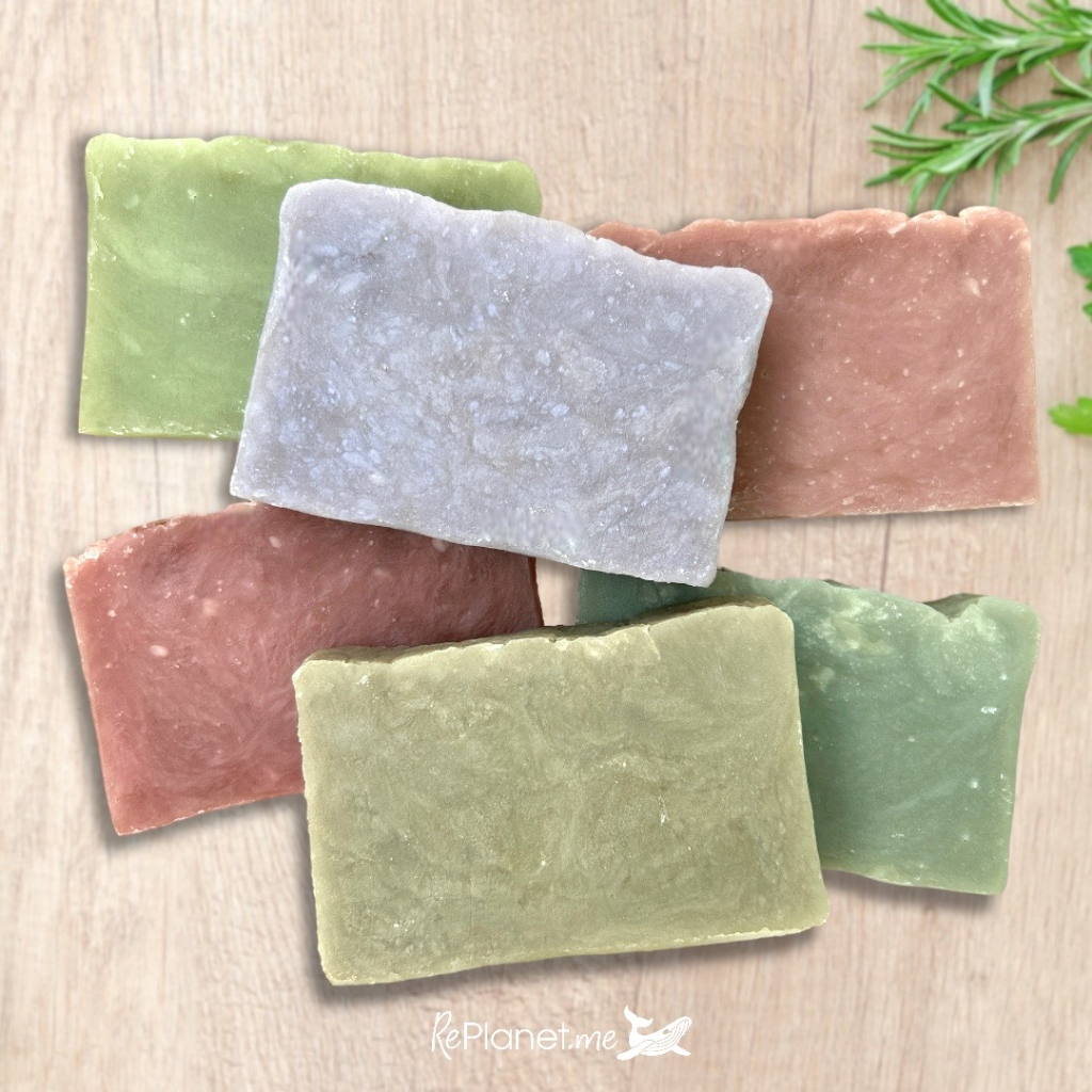 REPLANET.me สบู่ก้อนสมุนไพรออแกนิกสดและน้ำมันคัดคุณภาพ || Hand-Crafted Fresh Herb Head-To-Toe Soap (100g)