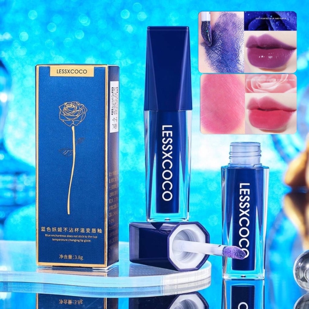 M271 ลิปกลอส Lessxcoco ลิปนางฟ้าเปลี่ยนสีตามอุณภูมิ ลิปปากฉ่ำติดทน 24 ชั่วโมง