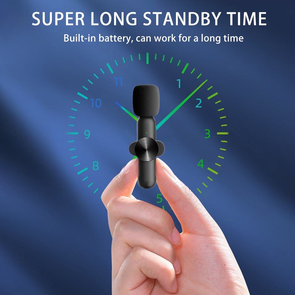 GOOJODOQ Wireless Lavalier ไมโครโฟน บันทึกเสียงแบบพกพา มินิ ไมค์ สำหรับ iPhone Android ถ่ายทอดสดการเล่นเกม  Vlogging 2 Gen