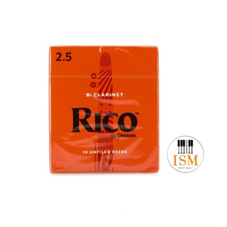 Rico ลิ้นบีแฟลต คลาริเน็ต กล่องส้ม Bb Clarinet reeds orange box NO.2.5 (กล่องละ 10 อัน)