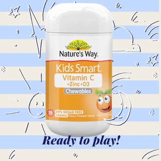Nature's Way Kids Smart Vitamin C + Zinc + D3 Chewables 75 Tablets For Children วิตามินซีเด็ก