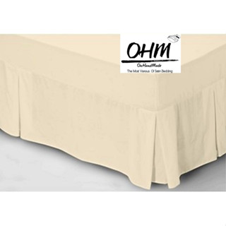 OHM Bed Skirt-กระโปรงเตียงแบบ 5 ทวิส ผ้าเครปซาติน 220 เส้น ขนาด 6 ฟุต (สีครีม)