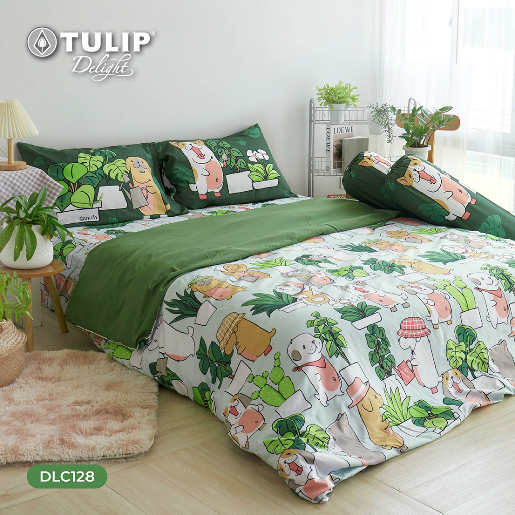 TULIP Delight หมาจ๋า DLC128 ลิขสิทธิ์แท้หมาจ๋า ชุดผ้าปูที่นอน ผ้าห่ม ผ้านวม พิมพ์ลายการ์ตูน ให้สัมผัสนุ่ม
