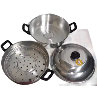 หม้อนึ่งอลูมิเนียม หม้อนึ่งอาหาร หม้อนึ่ง2ชั้น ตรากุ๊ก ขนาด 26,28 ,30 ซม.