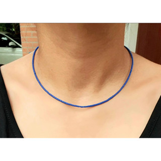 16 inch Long Natural Lapis  Beads Necklace 1-2mm/ Top High Quality Stone / Stone for Jewelry