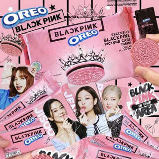 พร้อมส่ง! BLACKPINK x OREO สีชมพู พร้อมการ์ดสุ่ม JENNIE JISOO LISA Rosé  โอรีโอ โอรีโอ้ จีซู เจนนี่ ลิซ่า โรเซ่