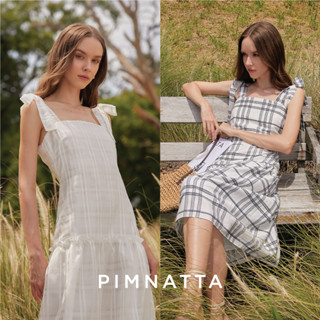 Pimnatta Amina Dress (สินค้าพร้อมส่ง🛒) เดรสยาวผูกไหล่แบรนด์ IG ใส่ถ่ายรูป ไปคาเฟ่ ไปทะเลก็รอด!!