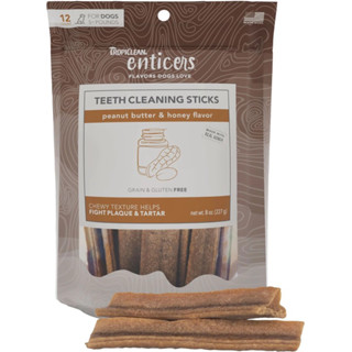 ขนมขัดฟันสุนัข Tropiclean Enticers Teeth Cleaning Sticks รส Peanut Butter &amp; Honey บรรจุ 12 ชิ้น