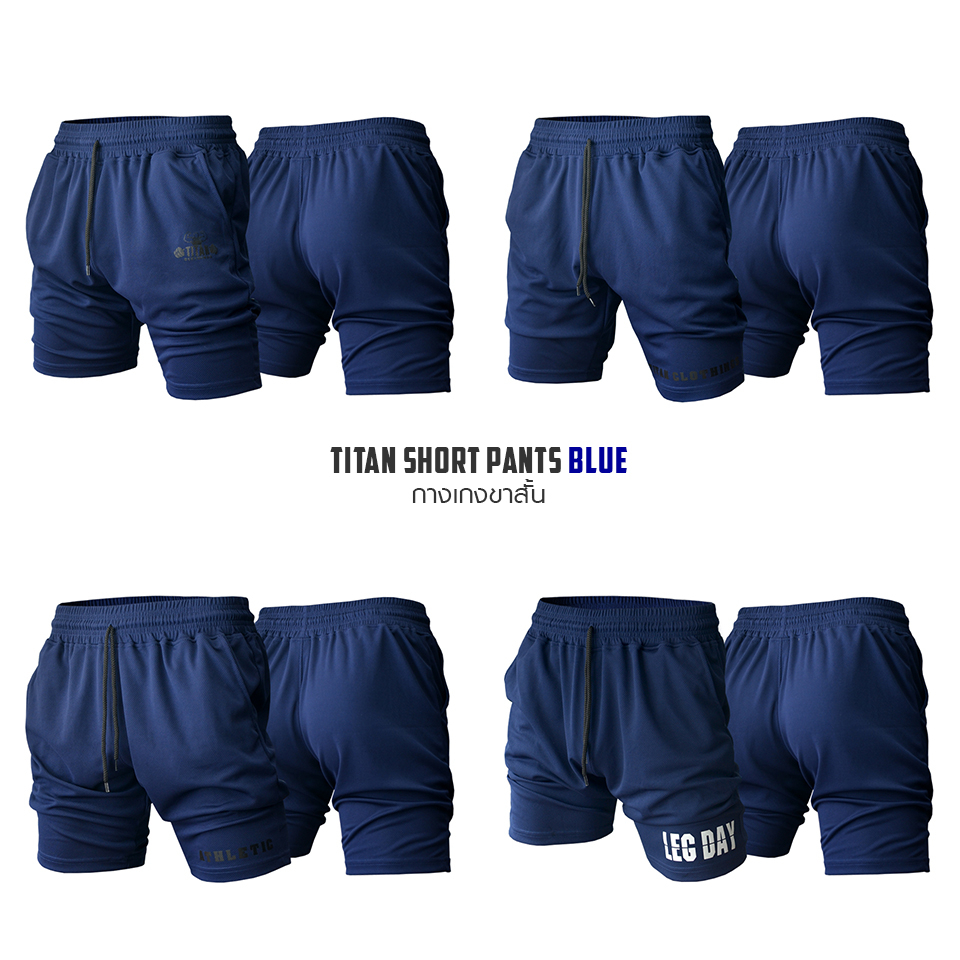 Bottoms 270 บาท รุ่นใหม่ กางเกงขาสั้น (สีกรมท่า) กางเกงกีฬา ผ้าไมโคร ปลายขา Slim fit Sports & Outdoors