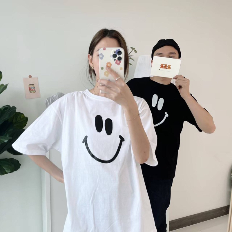พร้อมส่ง เสื้อยืดโอเวอร์ไซส์ Oversize feelgood ลายยิ้ม