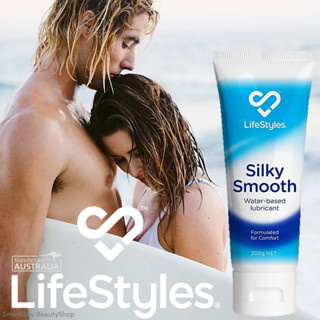 LifeStyles Silky Smooth Water Based Lubricant 200g เจลหล่อลื่นสูตรน้ำบางเบาหลอดใหญ่สินค้านำเข้าจากออสเตรเลียของแท้