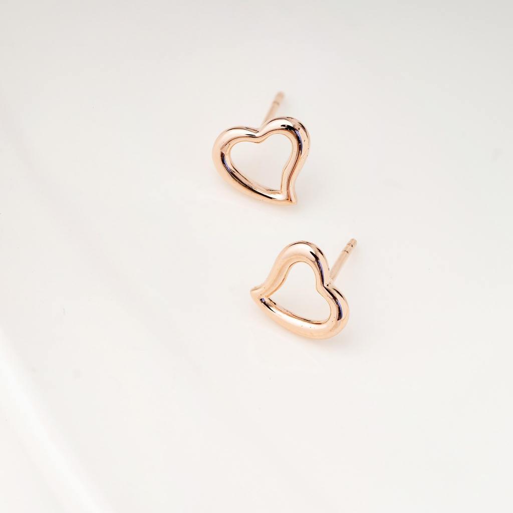 Ar-Kang Collection AKE1783A/AKE1784A ต่างหูเงินแท้ หัวใจ ชุบทองคำขาว และชุบโรสโกลด์ (เงินแท้92.5%)