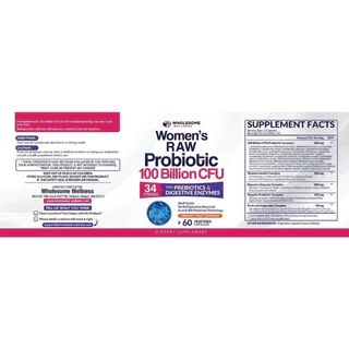 Wholesome Wellness Women’s Raw Probiotic 100 Billion CFU โพรไบโอติก สูตรสำหรับผู้หญิง probiotics