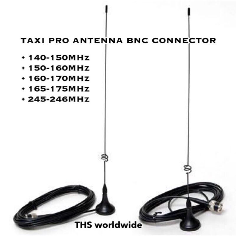 เสา Taxi Pro (BNC) เสาอากาศ มีให้เลือกหลายย่านความถี่ พร้อมแท่นแม่เหล็ก สายเล็กยาว 3 เมตร สำเร็จรูปพ