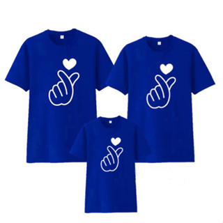 เสื้อครอบครัว เสื้อคู่รัก เสื้อทีม Mini Heart โทนเสื้อสีฟ้า