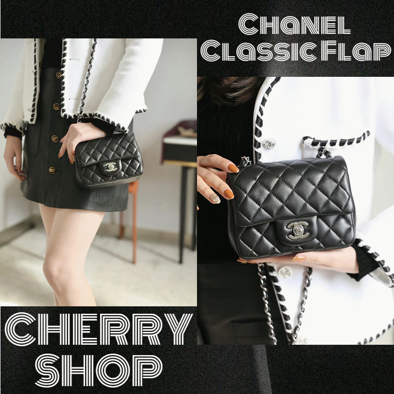 💯ชาแนล🍒 Chanel  Classic Flap CF mini  แฟตตี้แฟง  กระเป๋าสุภาพสตรี/แมสเซนเจอร์/กระเป๋าสะพาย🍒