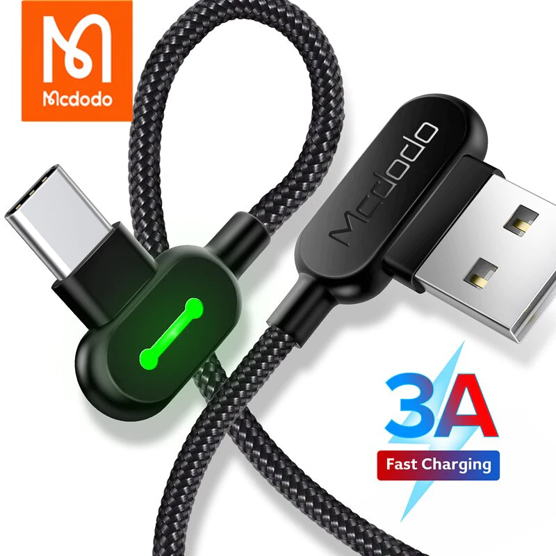 🔥ถูกสุด🔥 Mcdodo สายชาร์จ Micro USB/ TypeC / IP 90องศา สายชาร์จสำหรับเล่นเกมส์