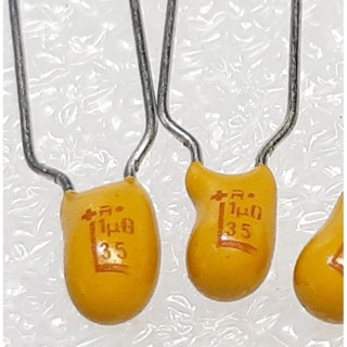 C Tantalum 1uf 35v capacitor ตัวเก็บประจุ ชนิด แทนทาลัม คาปาซิเตอร์