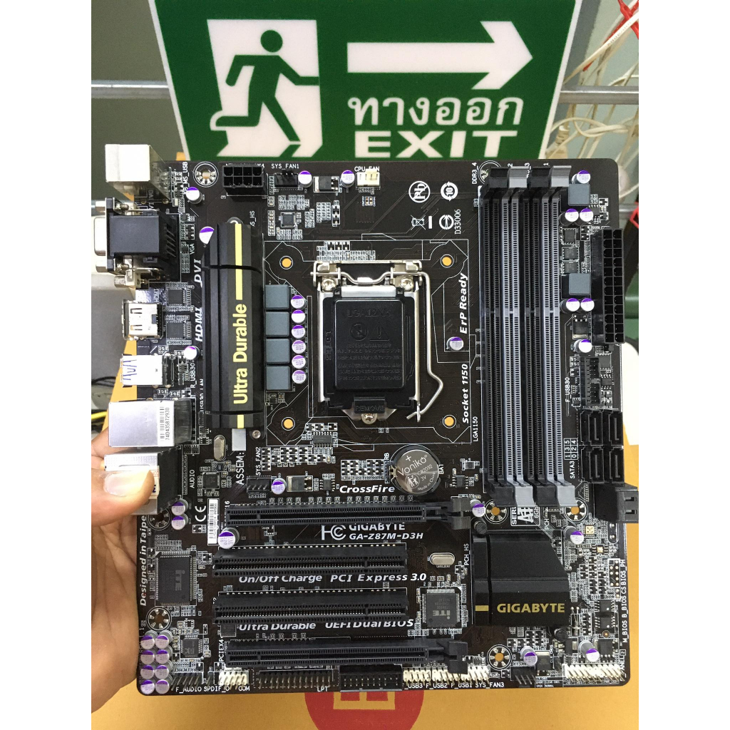 เมนบอร์ด MB LGA 1150 Gigabyte Z87 มือสองเทสแล้ว มีผลเทส